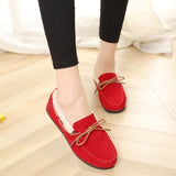 kamames Autumn And Winter New Retro Velvet Thickened Warm Student Flat Cotton Shoes With One Foot Shallow Bean Shoes