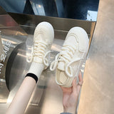 kamames kamames 2023 New Casual Single Shoes Girls Small Fashion Small White Shoes Round Head Belt Matching Color Wear Canvas Shoes
