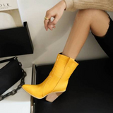 kamames Faux Leather Cowboy Ankle Boots Women's Wedges and High Heels Western Cowgirl Boots Women Boots Platform Shoes