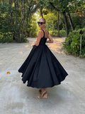 kamames Square Neck Sleeveless Backless Maxi Dress Women High Waist Corset Solid Dresses 2024 Fashion Lady Formal Party Vestidos