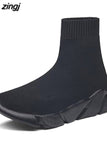 zingj For Women Vulcanized Shoes Female Socks Shoes Trainers Women Slip-on Stretch Platform Shoes Black Sneaker Femme