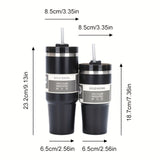 1pc 20/30oz Stainless Steel Vacuum Flask with Straw - Double Wall Insulated Cup for Men and Women - Perfect for Outdoor Camping, Hiking, and Driving - Heat and Cold Retention - Leakproof and Portable