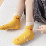 5 Pairs of Quacky Chic Girls Duck Pattern Crew Socks - Ultra-Comfortable, Highly Breathable, Super Soft, Stretchy Elastic, Perfect for Casual Occasions - Ideal for Spring and Summer Wear