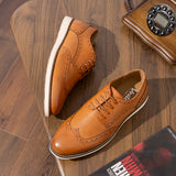 Classic Oxford Dress Shoes for Men - Premium Leather, Lace-Up Closure, Breathable Insoles, Slip-Resistant Soles, Business Casual Style, Perfect for Work, Wedding, Party - Black/Brown Color Options