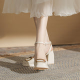 kamames kamames Baotou Mary Jane Single Shoe Sandals High Heels 2023 Summer New Niche Design Model Of Versatile Shoes