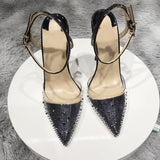 kamames Women pumps 2020 transparent 10cm thin high heels fashion sexy pointed toe 8cm slip-on party black big size shoes SJ003 ROVICIYA