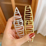 New Women Elegant Gold Silver Hollow Geometric Metal Hair Claws Vintage Hair Clips Headband Hairpins Fashion Hair Accessories