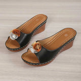 Slippers Slippers New style plus size beac flower fis mout fasion womens wedge sandals H2403266BVV