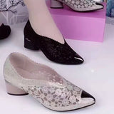 kamames Summer Sandals Diamond Gold Sheet Single Shoes Women's Grid Hollowed-Out Lace High-Heeled Sandals 35-43 From Stock