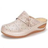 kamames Summer Women's Shoes Are Specially Designed For Flower Slope Heel Women's Sandals With Large Size Hollowed-Out Women's Sandals.
