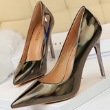 Patent Leather Woman Pumps BIGTREE Shoes New High Heels Shoes Sexy Women Heels Pointed Toe Women Basic Pump Heels Plus Size 43