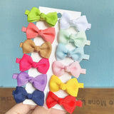 12Pcs/set Grosgrain Ribbon Bowknot Hairpins For Cute Girls Colorful BB Hair Clips Mini Barrettes Headwear Kids Hair Accessories