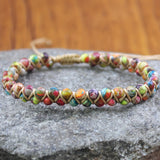 Vibrant 4mm Natural Stone Beads Handmade Yoga Bracelet - Adjustable, Braided, Colorful, One-of-a-Kind Accessory for Women - Perfect for Meditation, Spiritual Practices, and Everyday Wear