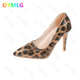 kamames Women's shoes autumn 2021 new sexy leopard print pointed toe shallow mouth stiletto single shoes patent leather fashion shoes