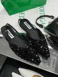 kamames kamames Women's Shoes Spring / Summer 2023 New Fashion Versatile Pointed Flat Small Fragrant Wind Sequins Sandals