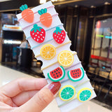 10PCS/Set New Girls Cute Cartoon Fruits Elastic Hair Bands Kids Ponytail Holder Scrunchie Rubber Band Fashion Hair Accessories