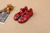 kamames Head Layer Cowhide Cow Tendon Bottom Mother Shoes Flat Sandals Hole Hole Anti-Slip Soft Bottom Soft Surface National Wind
