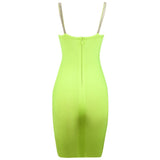 kamames New Spaghetti Strap Bandages Dress Sexy Beading Sleeveless Bodycon Clothes Club Party Celebrity Dresses