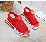 2021 Summer New Mesh Soft Bottom Casual Breathable Running Shoes Flat Student Fish Mouth Shoes sandalias mujer 2020