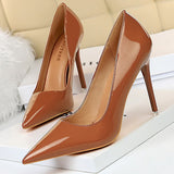 BIGTREE Shoes Fashion Woman Pumps Patent Leather High Heels Stiletto Heels Occupation OL Office Shoes Sexy Heels Plus Size 43