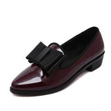 kamames kamames Leather Shoes Women In 2023 Autumn New Bow Korean Version Fashion Pointed Large Size Bright Leather Low Heel Flat Single Shoes Women