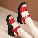 kamames Summer New Soft Heel Sandals Women's Muffin Thick-Soled Waterproof Platform Heels Large Size 41-43 Women's Shoes