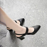 kamames kamames High-Heeled Sandals Women's Shoes 2023 Summer New Cowhide Thick-Heeled Fairy Shoes With Blankets