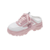 kamames kamames / Summer 2023 New Loose Cake Platform Soft Bottom Color Lace Women's Shoes Casual Sports Baotou Half Slipper Woman