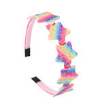 2022 Fashion Girls Glitter Hair Bands Cute Colors Hair Hoop Hairbands Lovely Bow Stars Headbands For Kids Gifts Hair Accessories