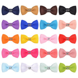 20Pcs/lot 1.3 inches Solid Ribbon Hair Bows With Clip For Girls Mini Hairpins Boutique Barrettes Headwear Kids Hair Accessories