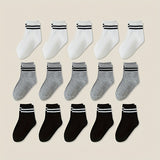 Stripes Pattern 5 Pairs Baby Boy's Floor Anklet Socks For Spring Summer