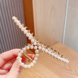 New Women Elegant Luxury Crystal Pearls Geometric Big Metal Hair Claws Sweet Headband Hair Clip Hairpin Fashion Hair Accessories