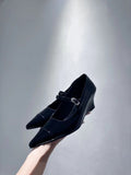 kamames kamames Mengling With The Same 2023 Shoes Fairy Shoes With Skirt Rich Daughter Shoes Wedge Heel White Single Shoe Pointed Maggie Jane