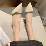 kamames kamames And Summer 2024 Pointed Thin Heel French Temperament High Heel Shoes High Color Work Professional Hollow Single Shoes