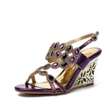 kamames Heel Diamond Sandals Women 2024 Summer New Fishmouth Fashion Elegant Diamond Sandals High-Heeled Slippers Leather Women's Shoes