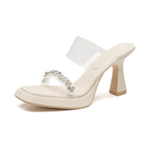 kamames kamames Open-Toe High Heels Single Shoes French Thick Heel Niche Open Sandals Transparent Outside Wear Beautiful High Heels