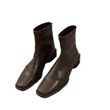 kamames kamames Heel Square Head Thin Boots Ankle Boots Women's Shoes 2024 New Autumn And Winter Korean Small Ankle Boots Martin Boots