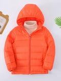 Kid's Outdoor Hooded Quilted Jacket, Light-weight Warm Padded Coat, Boy's Clothes For Winter Outdoor, As Gift