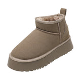 kamames Ankle Snow Boots Women Winter 2022 New Brand Fur Short Plush Warm Flats Slippers Platform Shoes Flip Flops Suede Boots