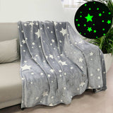 1pc Children's Luminous Throw Blanket, Star Luminous Blanket, Gift For Boys Girls Children Toddlers, Comfortable Soft Fluffy Plush Flannel Fleece Blanket, Suitable For Couch Bed School, Birthday Christmas Halloween Thanksgiving Easter Gift