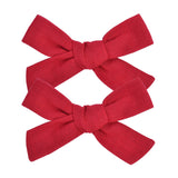 2020 Lovely Baby Solid Hair Bows With Clip Bowknot Hair Clips Headwear Children Cute Cotton Hairpins Barrettes Hair Accessories