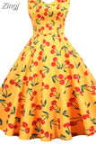 Zingj Floral Print A-Line Midi Dress Women Summer Peter pan Collar Casual Sleeveless Vintage Retro Party Dress Vestidos Robe