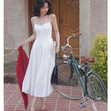 kamames New Elegant Spaghetti Strap Midi Dress Women Sexy Casual Party Fashion Clothing