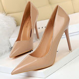 BIGTREE Shoes Fashion Woman Pumps Patent Leather High Heels Stiletto Heels Occupation OL Office Shoes Sexy Heels Plus Size 43