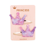 2Pcs/set Glitter Cartoon Cartoon Love Heart Crown Hair Clips For Girls Handmade Hairpins Boutique Barrette Kids Hair Accessories