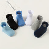 6/12pairs Boys Kids Anti-slip Socks, Breathable Comfy Short Socks, Infant Toddlers Children's Socks