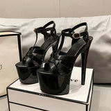 kamames kamames Waterproof Platform 2023 Summer And Autumn Fashion New Hollow Out Thin Heel Ultra High Heel Casual Fashion Sandals Women's Singles Shoes