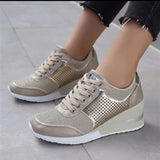 kamames Women With Large-Size Sneakers 2024 Autumn And Winter New Style High-Quality Women With Single Shoes Tied In Front Of The Heels