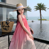 kamames kamames Dress Seaside Pink Sling Chiffon Dress Super Fairy Big Skirt