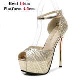 kamames Bling Sandals Women Shoes 2021 Gladiator High Heels 12CM Platform Sandals Pumps Peep Toe Ladies Shoes Party Bridal Wedding Shoes